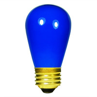 11 Watt - S14 Light Bulb - Opaque Blue - Medium Brass Base - 130 Volt - Satco S3963