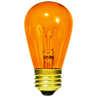 11 Watt - S14 Light Bulb - Transparent Amber - Medium Base - 130 Volt - Halco 9056