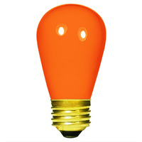 11 Watt - S14 Light Bulb - Opaque Orange - Medium Brass Base - 130 Volt - Satco S3964