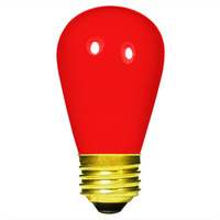 11 Watt - S14 Incandescent Light Bulb - Opaque Red - Medium Brass Base - 130 Volt - PLT IN-0011S14CR