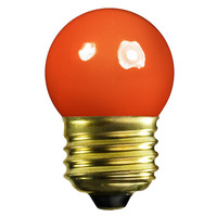 7.5 Watt - S11 Incandescent Light Bulb - Opaque Orange - Medium Brass Base - 120 Volt - Satco S3610