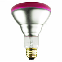 75 Watt - BR30 Incandescent Light Bulb - Pink - Medium Brass Base - 130 Volt - Satco S3213