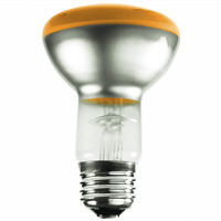 50 Watt - R20 Incandescent Light Bulb - Amber - Medium Base - 120 Volt - Satco S3203