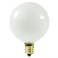 15 Watt - 2.1 in. Dia. - G16.5 Globe Incandescent Light Bulb - Frosted - Candelabra Brass Base - 120 Volt - Satco S3824