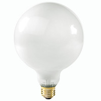 40 Watt - 5 in. Dia. - G40 Globe Incandescent Light Bulb - Frosted - Medium Brass Base - 130 Volt - Halco 5202