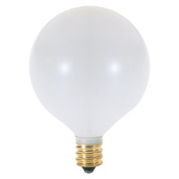 60 Watt - 2.1 in. Dia. - G16.5 Globe Incandescent Light Bulb - Frosted - Candelabra Brass Base - 120 Volt - Satco S3832