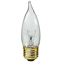 25 Watt - CA10 Incandescent Light Bulb - Clear - Medium Brass Base - 12 Volt - Satco S3869