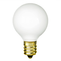 10 Watt - 1.5 in. Dia. - G12 Globe Incandescent Light Bulb - Frosted - Candelabra Brass Base - 130 Volt - Bulbrite 300010
