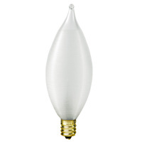 60 Watt - Spun Thread Satin White - Bent Tip - Incandescent Chandelier Bulb - Candelabra Base - 120 Volt - Satco S3405