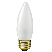 40 Watt - Frost - Straight Tip - Incandescent Chandelier Bulb - Medium Base - 120 Volt - Satco S3235