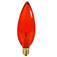 25 Watt - Transparent Amber - Straight Tip - Incandescent Chandelier Bulb - Candelabra Base - 120 Volt - Satco S3813