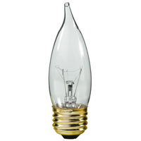 25 Watt - Clear - Bent Tip - Incandescent Chandelier Bulb - Medium Base - 120 Volt - Satco S3264