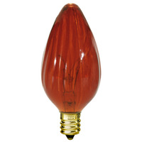 25 Watt - Transparent Amber - Straight Tip - Incandescent Chandelier Bulb - Candelabra Base - 120 Volt - Satco S3374