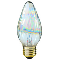 25 Watt - Aurora Colored Glass - Straight Tip - Incandescent Chandelier Bulb - Medium Base - 120 Volt - Satco S3365