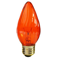 40 Watt - Transparent Amber - Straight Tip - Incandescent Chandelier Bulb - Medium Base - 120 Volt - Satco S3370