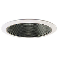 6 in. - Black Stepped Baffle with White Trim - Nora NTM-40