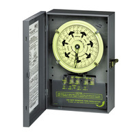 7-Day Mechanical Dial Time Switch - Steel Case - Gray Finish - 40 Amps per Pole - 125 Volt - Intermatic T7401B
