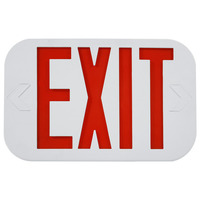 LED Exit Sign - Red Letters - Single Face - 90 Min. Battery Backup - 120/277 Volt - Exitronix ILX-R-EM-WH
