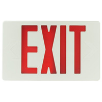 LED Exit Sign - Red Letters - Single or Double Face - Self-Testing - 90 Min. Battery Backup - 120/277 Volt - Exitronix VEX-U-BP-WB-WH-G2