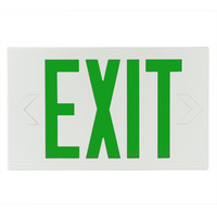 LED Exit Sign - Green Letters - Single or Double Face - 90 Min. Battery Backup - 120/277 Volt - Exitronix GVEX-U-BP-WB-WH