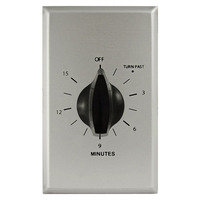 Commercial Spring Wound In-Wall Timer Switch - Brushed Aluminum - 15 Minute Time Cycle - SPST - Precision Multiple PM-15M