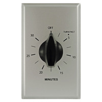 Commercial Spring Wound In-Wall Timer Switch - Brushed Aluminum - 30 Minute Time Cycle - SPST - Precision Multiple PM-30M