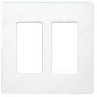 Decorator Wall Plate - Screwless - White - 2 Gang - Lutron Claro CW-2-WH