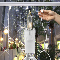 (100) Bulbs - (1) Twinkling Curtain Strand - Clear Mini Lights - 50 ft. Length - 6 in. Bulb Spacing - White Wire - Light Bar Sold Separately