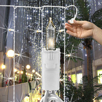 (100) Bulbs - Curtain Light - (5) Drops - Clear Mini Lights - 3 ft. Length - 6 in. Drop Spacing - White Wire