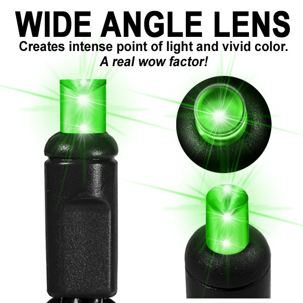 25 ft. String Lights - (50) Wide Angle LED's - LIME GREEN WITH FROSTED LENS Image