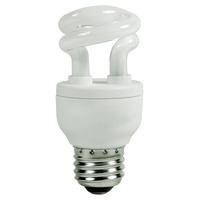 Spiral CFL Bulb - 5 Watt - 30 Watt Equal - Incandescent Match - 280 Lumens - 2700 Kelvin - Medium Base - 120 Volt - Satco S7261