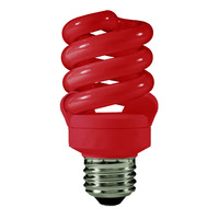 Spiral CFL Bulb - 13 Watt - 60 Watt Equal - Red - Red Party Light - Medium Base - 120 Volt - TCP 48913RD