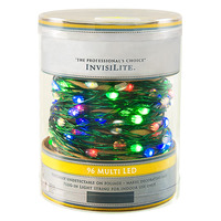 (96) LEDs - 27 ft. Lighted Length - 4 in. Bulb Spacing - MULTI-COLOR - Ultra Thin Green Wire - 360-deg. Viewing Angle - 120 Volt