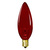25 Watt - Transparent Red - Straight Tip - Incandescent Chandelier Bulb - 3.5 in. x 1.2 in. Thumbnail