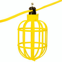 100 ft. Work Light Stringer with 10 Lamp Holders and Guards - 14AWG Flat Wire - Bulbs Not Included