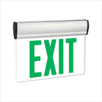 LED Exit Sign - Green Letters - Universal Edge-Lit - Single Face - 90 Min. Battery Backup - 120/277 Volt - Exitronix S902-WB-SR-GC-WH