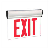 LED Exit Sign - Red Letters - Universal Edge-Lit - Double Face - 90 Min. Battery Backup - 120/277 Volt - Exitronix S903-WB-SR-RM-WH