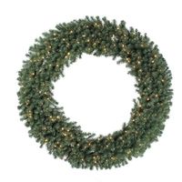 7 ft. Christmas Wreath - Classic PVC Needles - Douglas Fir - Prelit with Clear Mini Lights  - Vickerman A808884
