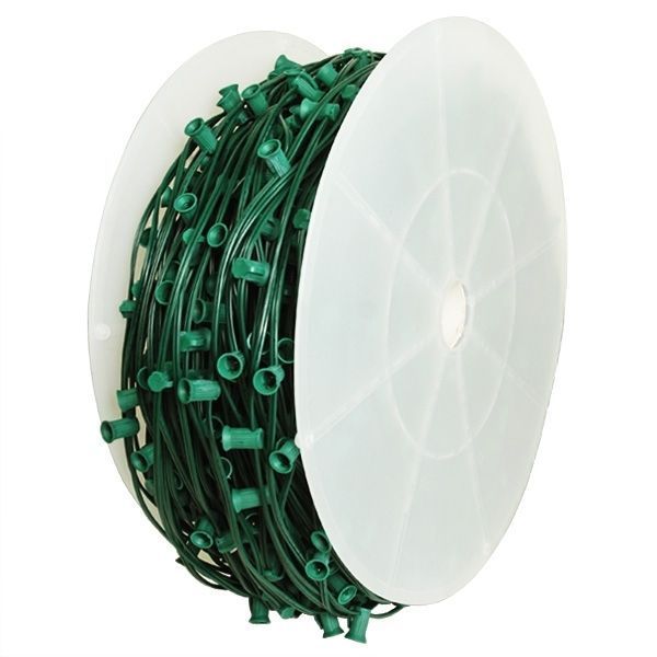 (500) C9 Light Sockets - Light Spool - Green - SPT-1
