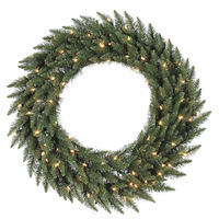 5 ft. Christmas Wreath - Classic PVC Needles - Camdon Fir - Pre-Lit with Frosted Warm White LED Bulbs  - Vickerman A861061LED