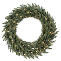 4 ft. Christmas Wreath - Classic PVC Needles - Camdon Fir - Prelit with Clear Mini Lights  - Vickerman A861049