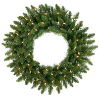 20 in. Christmas Wreath - Classic PVC Needles - Camdon Fir - Prelit with Clear Mini Lights  - Vickerman A861022