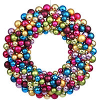 2 ft. Christmas Wreath - Multi-Color - Colored Ball Wreath - Unlit  - Vickerman N114400