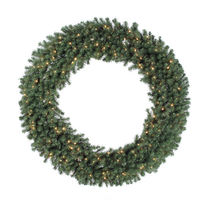 6 ft. Christmas Wreath - Classic PVC Needles - Douglas Fir - Prelit with Clear Mini Lights - Vickerman A808872