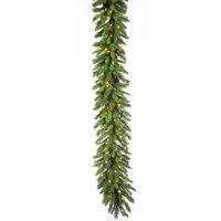 9 ft. Christmas Garland - Classic PVC Needles - Cheyenne Pine - Pre-Lit with Clear Mini Lights  - Vickerman A800917