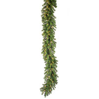 9 ft. Christmas Garland - Classic PVC Needles - Douglas Fir - Pre-Lit with Clear Mini Lights  - Vickerman A808813