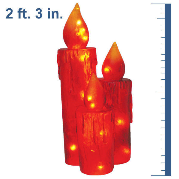 (Set of 3) Fiberglass Frosted Candle Trio Image