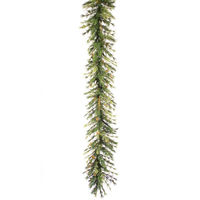9 ft. Christmas Garland - Classic PVC Needles - Mixed Country Pine - Prelit with Clear Mini Lights  - Vickerman A801717
