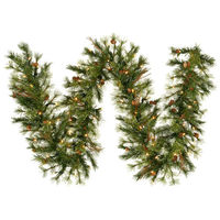9 ft. Christmas Garland - Classic Needles - Mixed Country Pine - Prelit with Clear Mini Lights  - Vickerman A801713