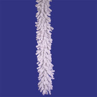 9 ft. Christmas Garland - Classic PVC Needles - Crystal White - Pre-Lit with Clear Mini Lights  - Vickerman A805816